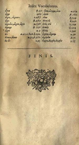 Μιχαὴλ Ἀποστόλης (Ἀποστόλιος). Clavis Homerica, sive Lexicon... Proverb. Graec. & Lat...., Ρότερνταμ, Arnold Leers, 1662.