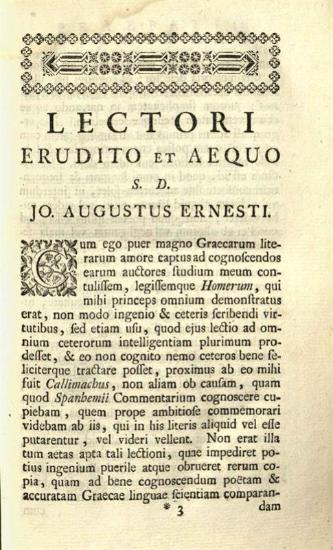 Καλλίμαχος, Callimachi Hymni, Epigrammata et Fragmenta --- recensuit --- Jo. Augustus Ernesti ---, Leiden, Apud Samuelem et Joannem Luchtmans, τ. Ι-II, 1761.