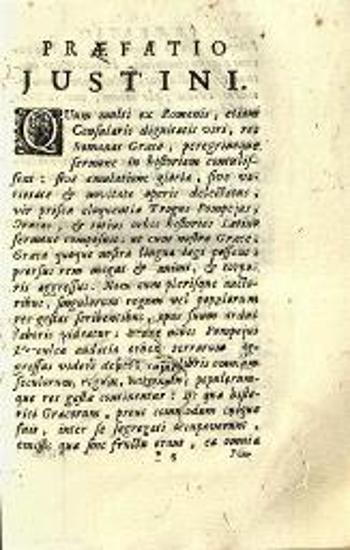 Marcus Iunianus Iustinus. Iustini Historiarum ex Trogo Pompeio Libri XLVI. Cum Notis Isaac Vossii..., Πάντοβα, Typis Seminarii, Joannes Manfrè, 1722.