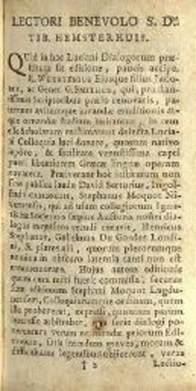 Λουκιανός. Luciani Samosatensis Colloquia Selecta, & Timon. Cebetis... Tabula. Menandri Sententiae Morales... Notis illustravit Tiberius Hemsterhuis..., Ἄμστερνταμ, R. & J. Wetstenios, & G. Smith, 1732.