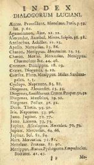 Λουκιανός. Luciani Samosatensis Colloquia Selecta, & Timon. Cebetis... Tabula. Menandri Sententiae Morales... Notis illustravit Tiberius Hemsterhuis..., Ἄμστερνταμ, R. & J. Wetstenios, & G. Smith, 1732.