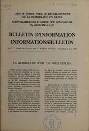 Bulletin d'Information / Informations Bulletin