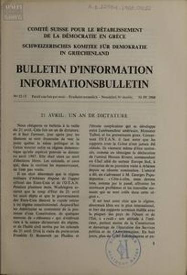 Bulletin d'Information / Informations Bulletin