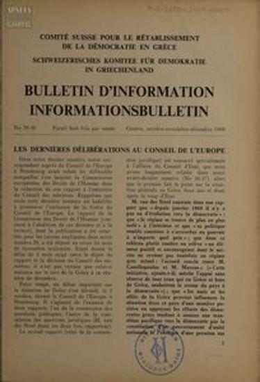 Bulletin d'Information / Informations Bulletin