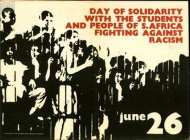 Poster expressing solidarity with the people and students of South Africa