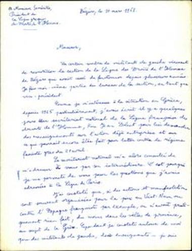 Correspondence between Georges Devic and Stratis Someritis