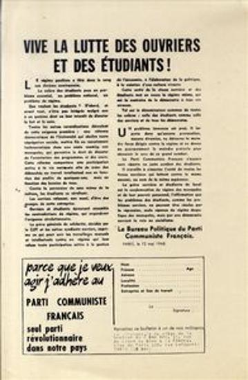 Vive la lutte des ouvriers et des etudiants