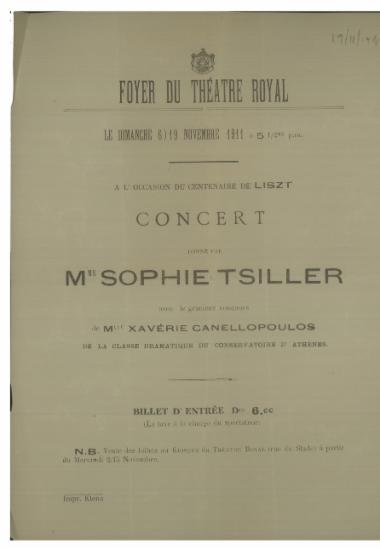 Concert donne par Mme Sophie Tsiller