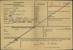 Documents from commandatur of Rosa Saltiel dated 14/4/1944 Athens, Bergen Belsen.