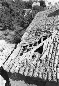 The Synagogue of Komotini, view of the exterior, detail of roof.