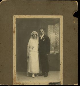 Wedding couple, Athens, matted.