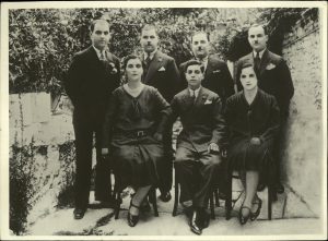Family group, five men and two women, (Cha?m David?).