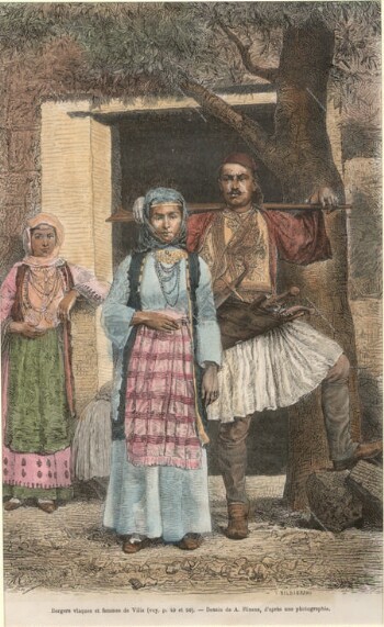 Βλάχος βοσκός και γυναίκα από τα Βίλλια Αττικής, 1876
