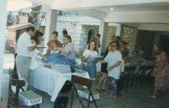 Preparing gifts for the children of Chernobyl