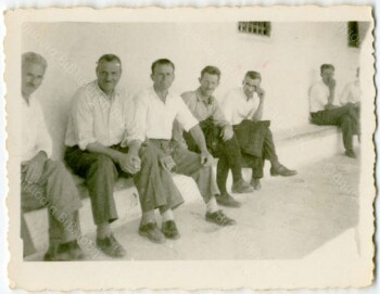 My father at the church of the village