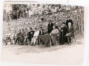 Reception of the Greek-american George Ziogas at the central square of Fitia village of Imathia