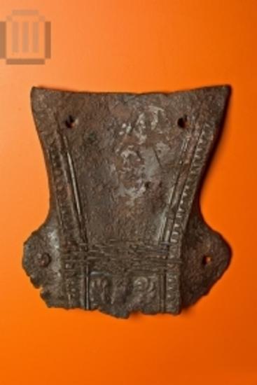 Part of tripod's leg with embossed decoration