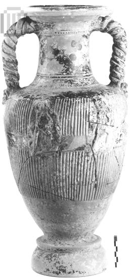 Amphora with relief emblems and lid