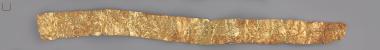 Gold banded sheet with matrix-hammered relief decoration