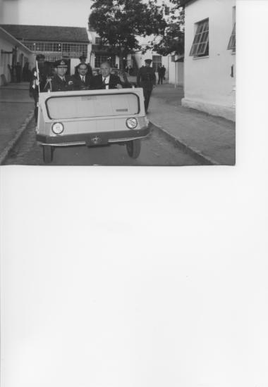 King Constantine as he is escorted around campus, 1964