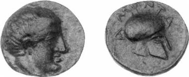 Bronze coin of the Macedonian kingdom, Ruler: Amyntas II