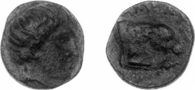 Bronze coin of the Macedonian kingdom, Ruler: Amyntas II