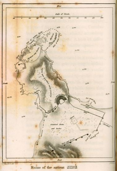 Χάρτης των ερειπίων της Σίδης.