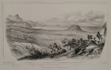 Άποψη της κοιλάδας στην περιοχή Λεύκτρου με το ακρωτήριο Ταίναρο.