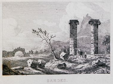 Ερείπια αρχαίου ναού, πιθανότατα του Ναού της Αφροδίτης, στις Σάρδεις στη Μικρά Ασία.