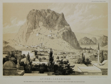 Άποψη του Αφιόν Καραχισάρ και των οχυρώσεων του κάστρου της πόλης.