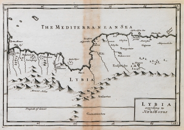 Χάρτης της Λιβύης σύμφωνα με τις περιγραφές του Ηροδότου.