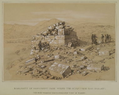 Ερείπια αρχαίου οικοδομήματος, πιθανότατα λυκιακού τάφου, στην Ξάνθο της Μικρά Ασίας.