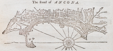 Χάρτης του λιμανιού της Ανκόνα στην Ιταλία.