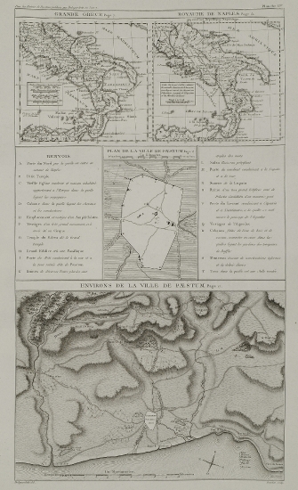 1. Χάρτης της Μεγάλης Ελλάδας (Magna Graecia). 2. Χάρτης του βασιλείου της Νάπολης. 3. Τοπογραφικός χάρτης της Ποσειδωνίας. 4. Χάρτης των περιχώρων της Ποσειδωνίας.