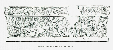 Μαρμάρινη σαρκοφάγος με ανάγλυφη πομπή του Διονύσου που βρέθηκε στην Άρβη Ηρακλείου (σήμερα στο Μουσείο Φιτζγουίλιαμ του Κέιμπριτζ).