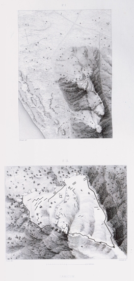 Εικ. 1. Τοπογραφικός χάρτης του αρχαίου Σαμικού. Εικ. 2. Κάτοψη της ακρόπολης του Σαμικού στην Ηλεία.