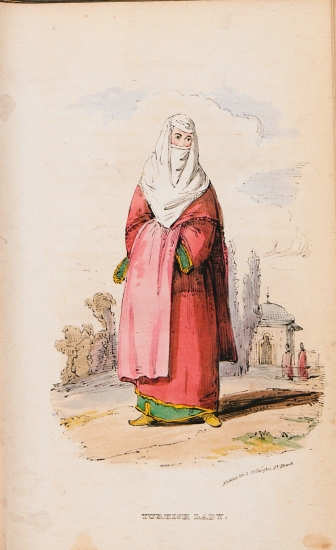 Γυναίκα τουρκικής καταγωγής με ενδυμασία περιπάτου.